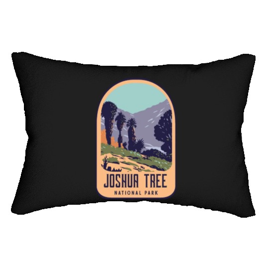 Joshua tree national park retro design Lumbar Pillows