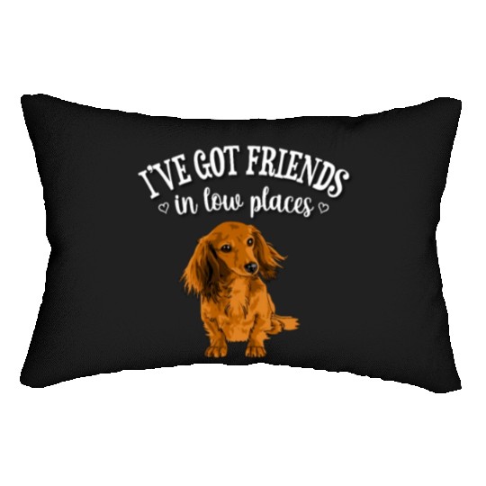 Long Haired Dachshund Lumbar Pillows