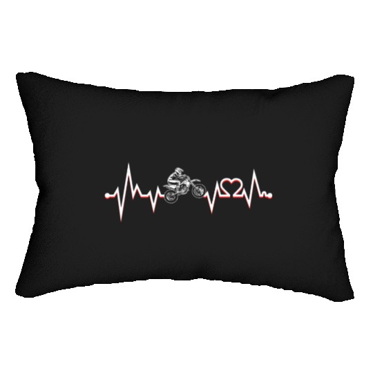 dirt bike motorcycle heartbeat motocross heartbeat Lumbar Pillows