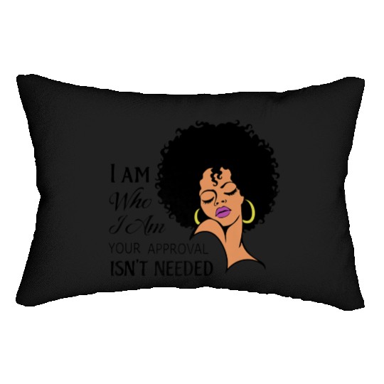 Black Queen Lady Curly Natural African American Lumbar Pillows