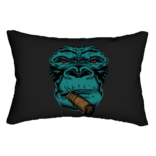 Smoking Gorilla Lumbar Pillows