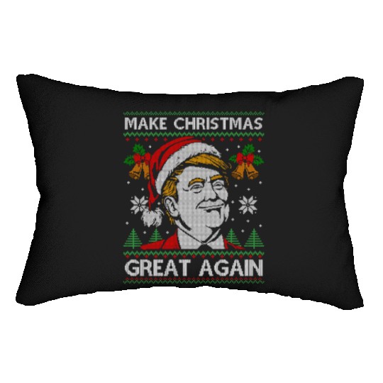 Make Christmas Great Again Funny Trump Ugly Xmas Lumbar Pillows