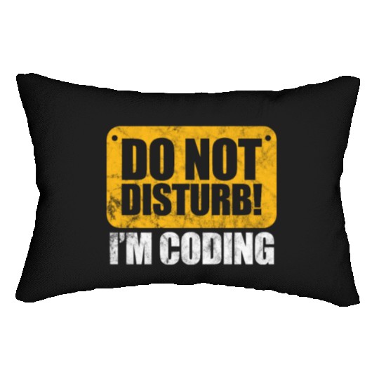 Do Not Disturb I'm Coding Vintage, Programmer Lumbar Pillows