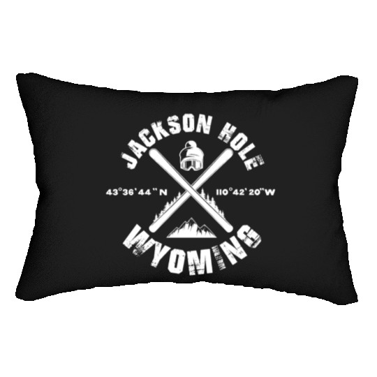 Jackson Hole Wyoming, Skiing Lumbar Pillows