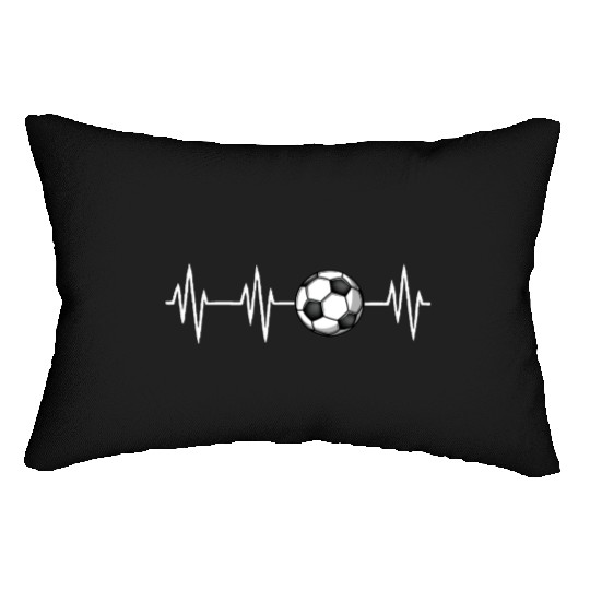 soccer heartbeat Lumbar Pillows for Boys Men soccer lover