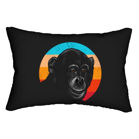 Vintage Chimpanzee Face Gorilla Monkey Lover Lumbar Pillows