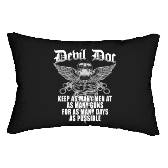 Devil Doc US Navy Corpsman Badass Army Veteran Lumbar Pillows