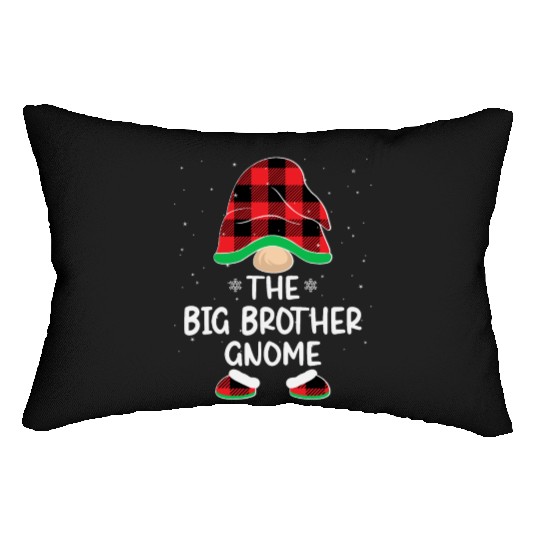 Christmas The Big Brother Gnome Buffalo Plaid Xmas Lumbar Pillows