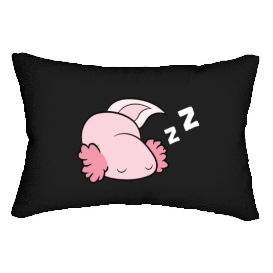 Axolotl Mexican Salamander Relaxing Tired Axolotl Lumbar Pillows