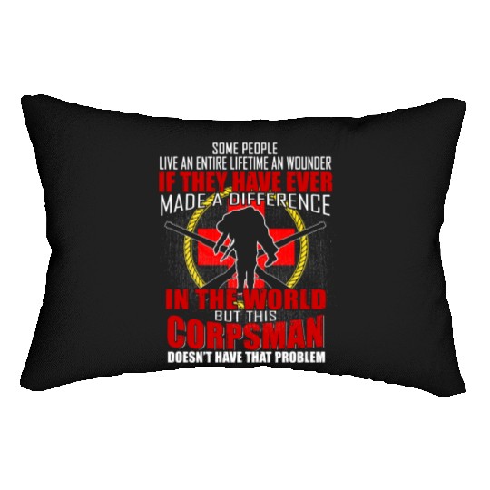 Devil US Navy Corpsman DOC Badass Army Veteran Lumbar Pillows