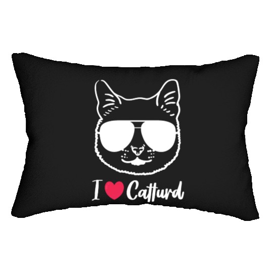 I Love Catturd Funny Lumbar Pillows