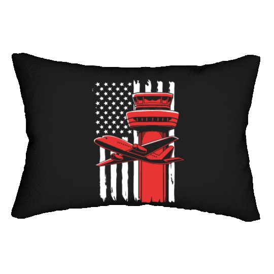 Pilot American Flag Air Traffic Controller Lumbar Pillows