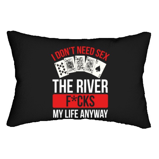 Funny Poker Player Poker Cards and Chips Poker Lumbar Pillows