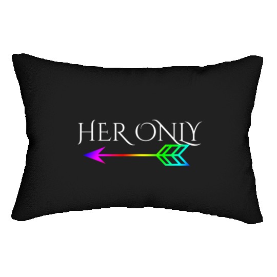 Cute Gay Couple Lesbian Valentines Day T Her Only Lumbar Pillows