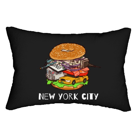 New York City Bagel with Everything NYC Lumbar Pillows