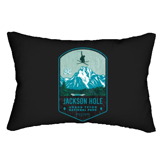 Jackson Hole Ski Badge Lumbar Pillows