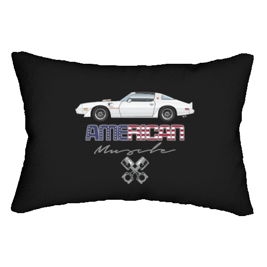 American Muscle Cameo White w Orange Graphics Lumbar Pillows
