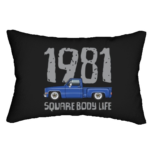 1981 Square Body Life Bright Blue Lumbar Pillows