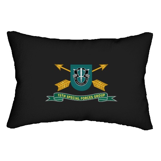 Army 19th Special Forces Group Flash w Br Ribbon Lumbar Pillows
