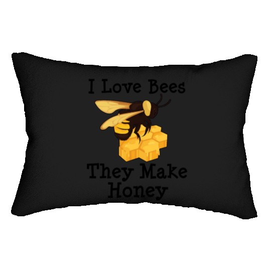 I Love Bees Honey Bee Beekeeping Beekeeper Lumbar Pillows