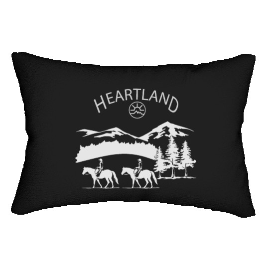 heartland ranch, heartland, sunset, vintage, retro Lumbar Pillows