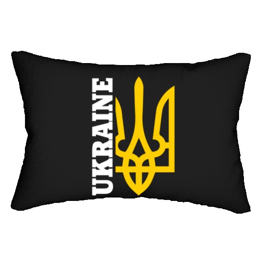 UA And Yellow Emblem of Ukraine Lumbar Pillows