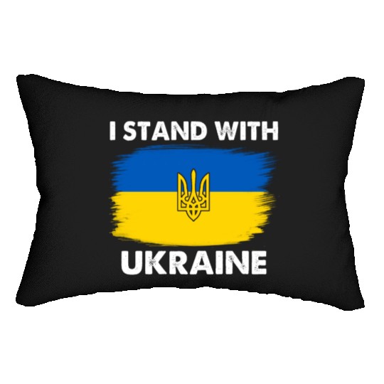 I Stand with Ukraine Ukraine Flag Lumbar Pillows