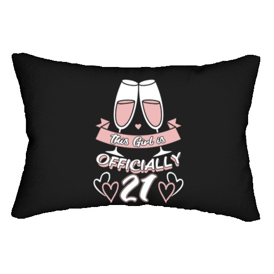 This Girl Is Officially 21 Party 21st Birthday Lumbar Pillows