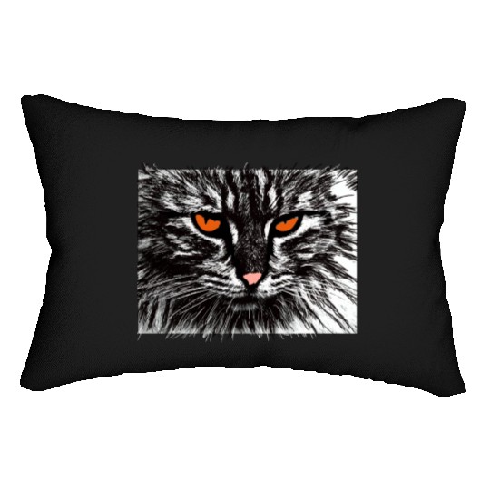 funny cat face Lumbar Pillows