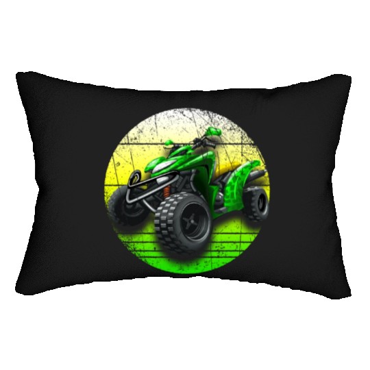 Vintage Retro ATV Quad Dirt Bike Four Wheeler Lumbar Pillows