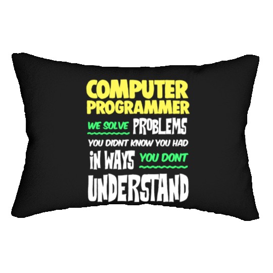 Computer Programmer Geek Pun Apparel Lumbar Pillows