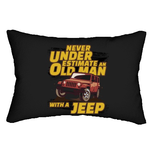 Never Underestimate An Old Man with A Jeep Brown Lumbar Pillows