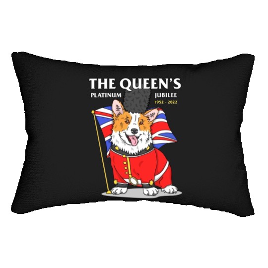 The Queen Platinum Jubilee 2022 Corgi Lumbar Pillows