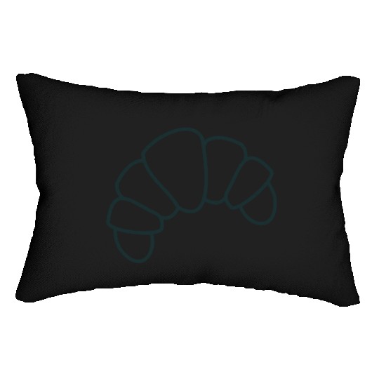 Irregular croissant outline cute food Lumbar Pillows