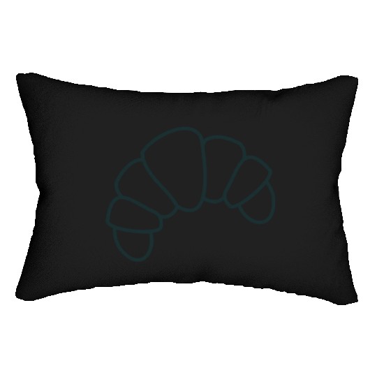 Irregular croissant outline cute food Lumbar Pillows