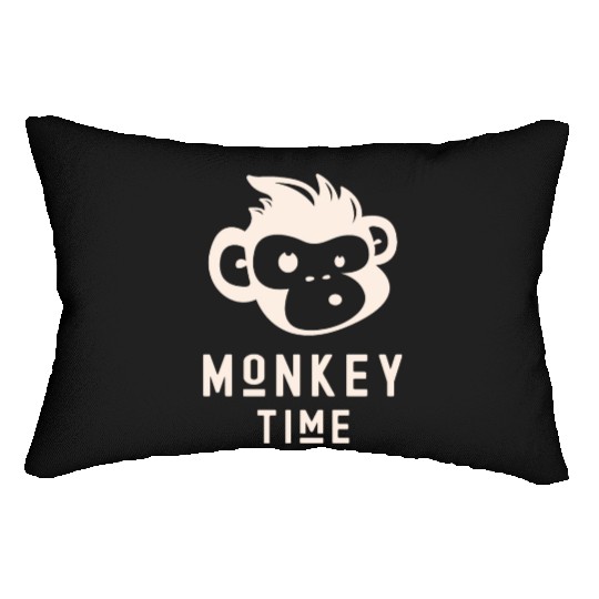 It's Monkey Time Cute Funny Monkey Face Lumbar Pillows