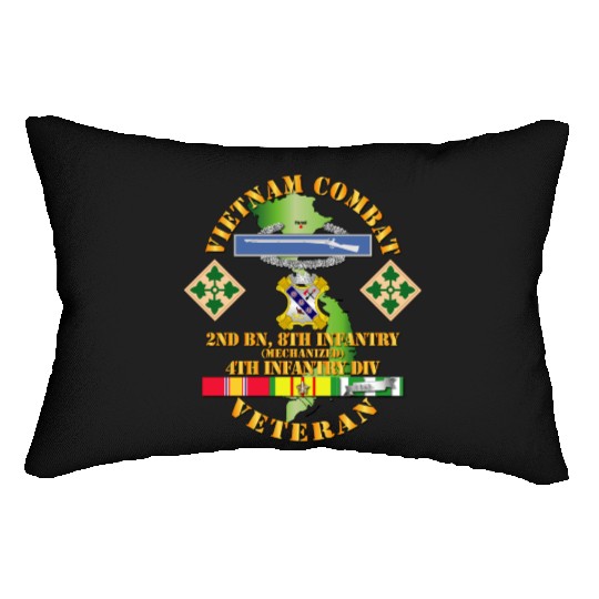 Army Vietnam Combat Infantry Veteran w 2nd Bn 8th Lumbar Pillows