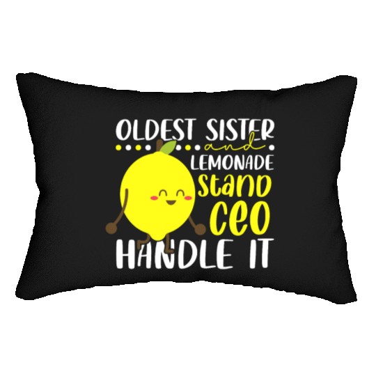 Lemon Juice Business Older Sister & Lemonade Lumbar Pillows