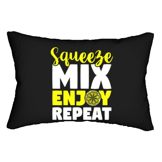 Squeeze Mix Enjoy Repeat Lemon Juice Boss Lumbar Pillows