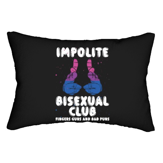 Impolite Bisexual Club Funny Bi Pride LGBT Month Lumbar Pillows