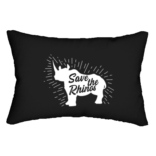 Save the Rhinos Vegan Gift Lumbar Pillows