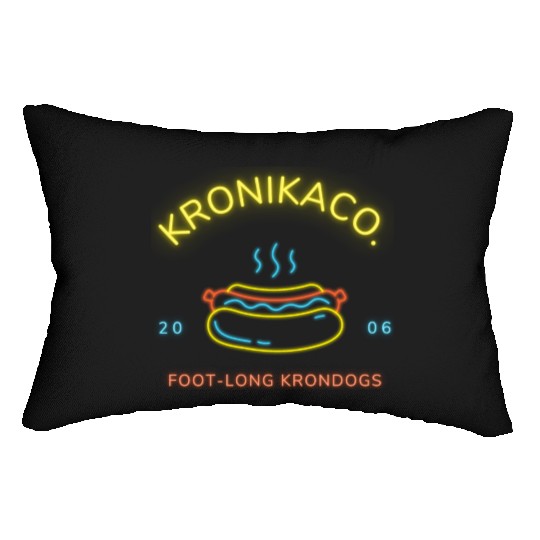 Neon Light Glow Hot Dog Logo Lumbar Pillows