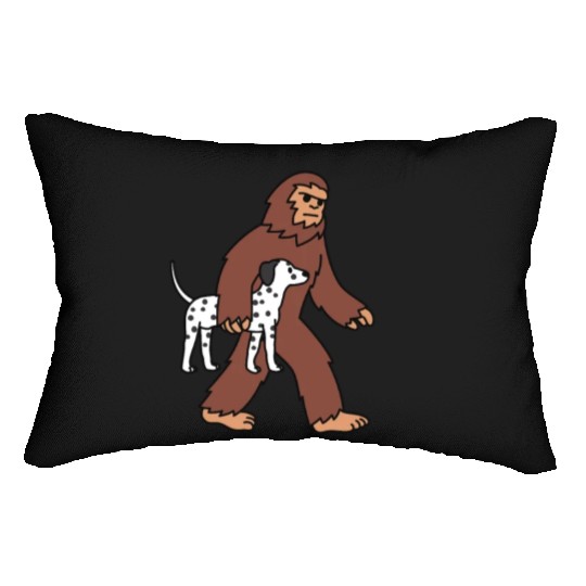 Bigfoot Sasquatch Walking Dalmatian Lumbar Pillows