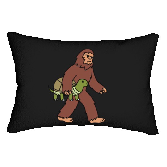 Bigfoot Sasquatch Walking Tortoise Lumbar Pillows