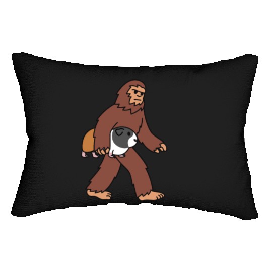 Bigfoot Sasquatch Walking Guinea Pig Lumbar Pillows