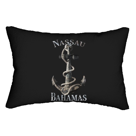 Nassau Bahamas Nautical Anchor Sailing Lumbar Pillows