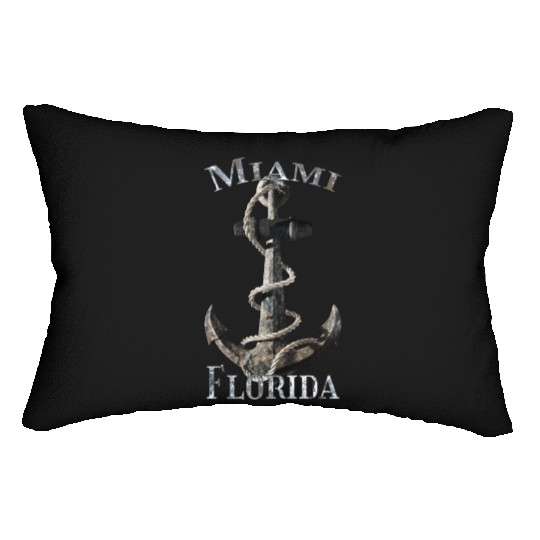 Miami Florida Nautical Anchor Sailing Lumbar Pillows