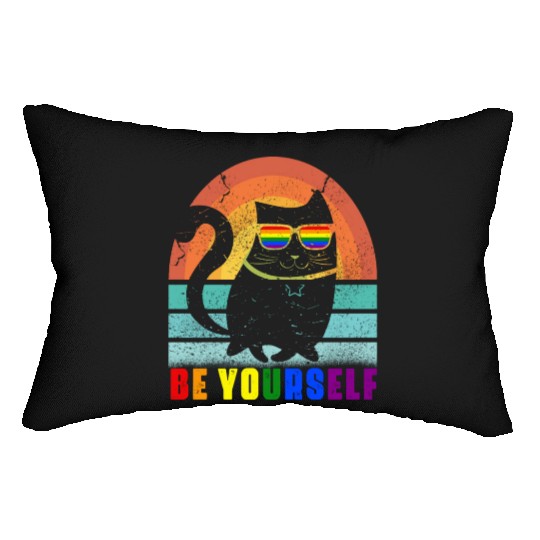 Be Yourself They ll Adjust LGBTQ Rainbow Flag Gay Lumbar Pillows