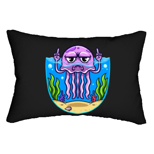 Jelly Fish Middle Finger Jellyfish Lumbar Pillows