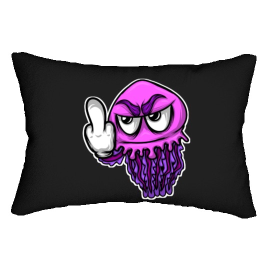 Jelly Fish Middle Finger Jellyfish Lumbar Pillows
